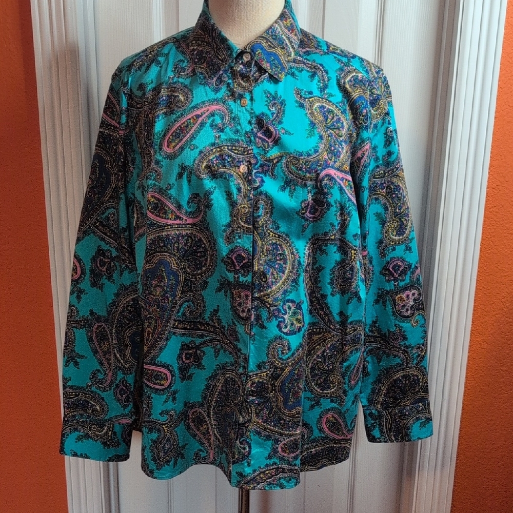 Talbots Paisley Button Down